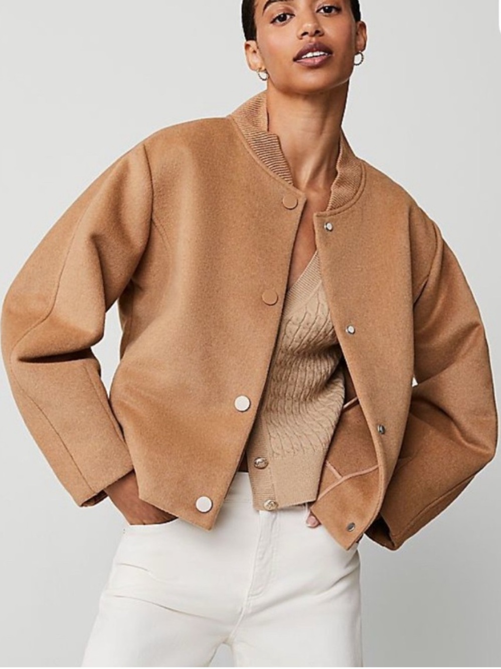 Ann Taylor Cropped Bomber Jacket